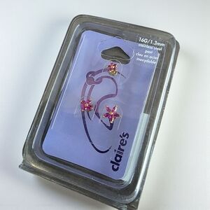 Claire's Pink and Gold Stainless Steel Earrings